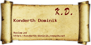 Konderth Dominik névjegykártya